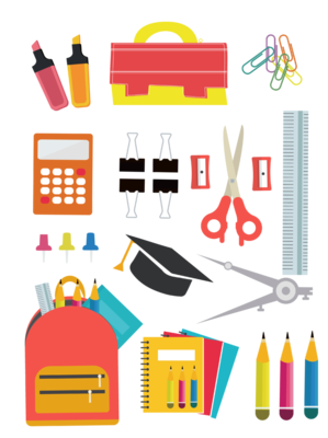 免費學生文具用品矢量工具模板下載 AI格式、1024像素、編號25689627